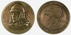 Bert Hinkler commemorative medal, 1928