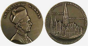 Catholic centenary medal, 1939
