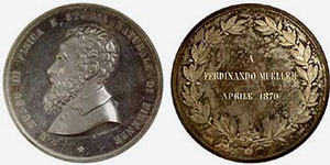Medal won by Ferdinand von Mueller, 1870