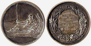 Melbourne Regatta medal, 1868