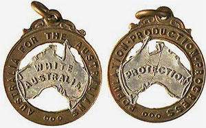 White Australia medal, about 1906