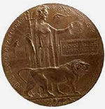 World War One memorial plaque, about 1920