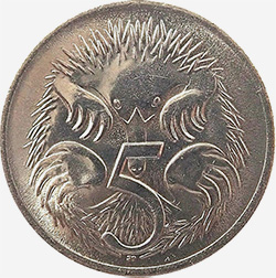 Echidna - 5 cents - Australian decimal coin