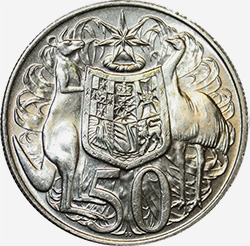 Kangaroo and Emu - 50 cents - Australian decimal coin