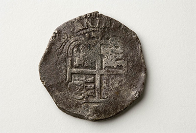 Spanish reale coin. National Museum of Australia