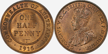 Half penny 1915 - I - Mule