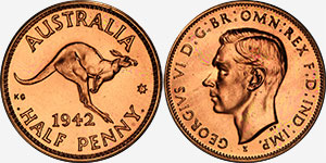 1942 Proof Half Penny