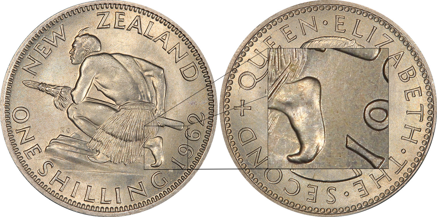 Shilling 1962 No horizon - New Zealand coin