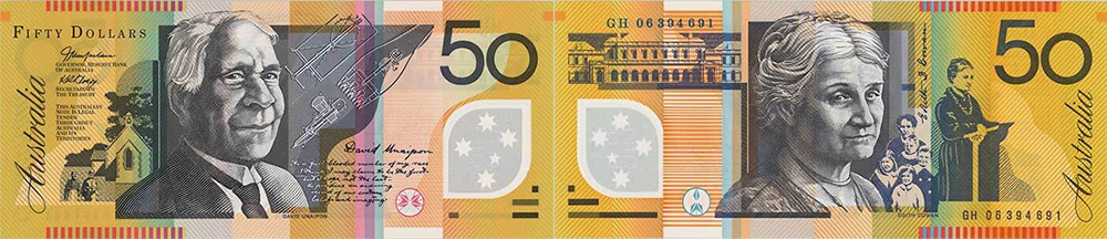 Fifty dollars 1995 to 2017 - Banknote of Australia