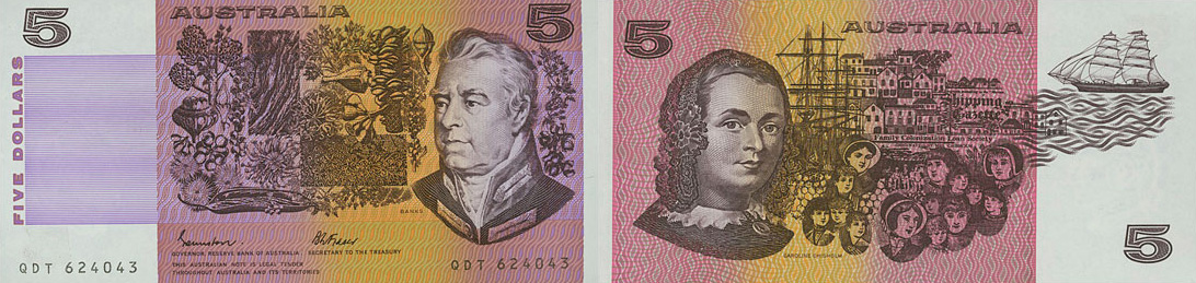Five dollars 1967 to 1992 - Banknote of Australia