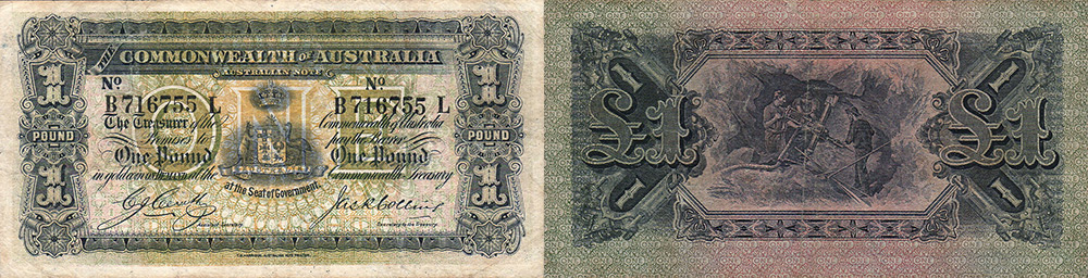 One pound 1913 to 1923 - Banknote of Australia