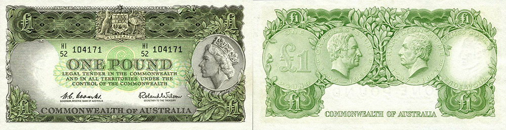 One pound 1953 to 1966 - Banknote of Australia