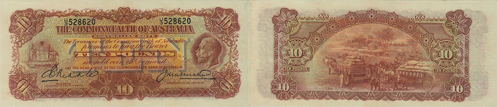Ten pounds 1925 to 1934 - Banknote of Australia