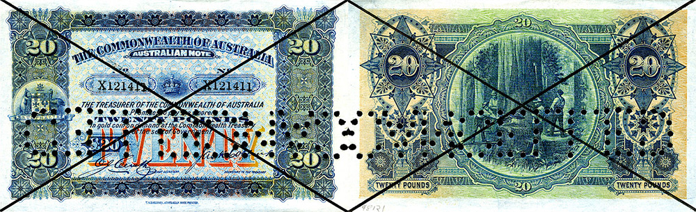 Twenty pounds 1914 to 1938 - Banknote of Australia