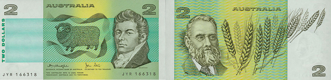 Two dollars 1966 to 1988 - Banknote of Australia
