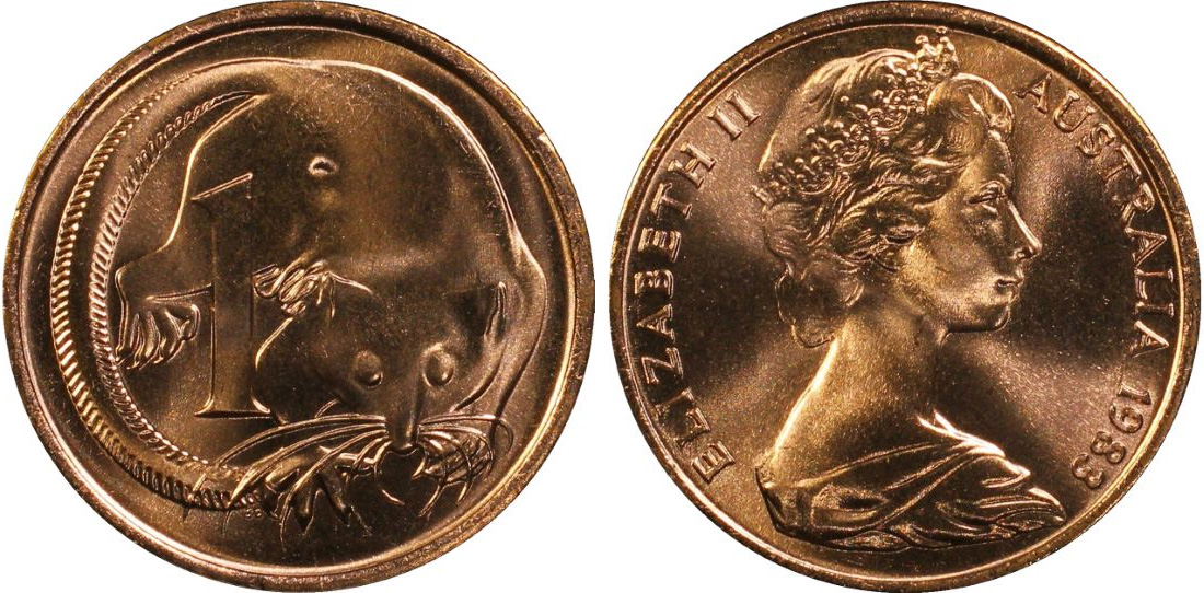 Coins and Australia - One cent 1983 - Australian decimal coins price guide  and values