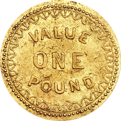 Adelaide One Pound - 1852 - Type 2 - Inner circle