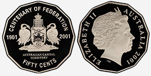 50 cents 2001 Australian Capital Territory