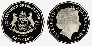 50 cents 2001 Tasmania