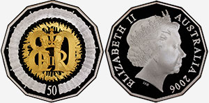 50 cents 2006 Gilt Queen's 80th Birthday - Australia