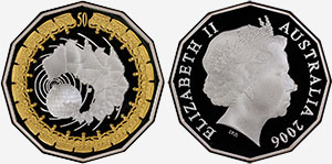 50 cents 2006 Gilt Royal Visit - Australia