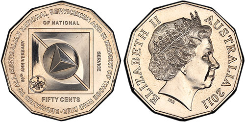 50 cents 2011 National Service Australia
