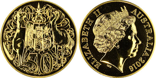 50 cents 2016 Gold Plated WWF