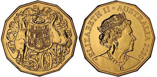 50 cents 2020 ANDA Money Expo Gilt
