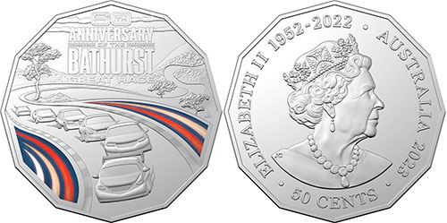 Fifty cent 2023 Bathurst 60th anniversary - Australian coin