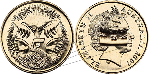 5 cents 2007 Tiny SD Australia