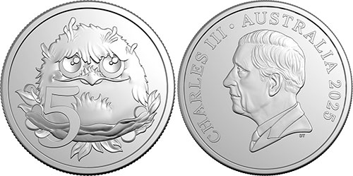5 cents 2025 Tiffany the tawny frogmouth Australia Coin
