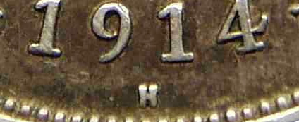 Florin - Two shillings 1914 H Mintmark - Heaton Mint Pre-decimal coin