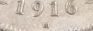 Florin - Two shillings 1916 M Mintmark - Melbourne Mint Pre-decimal coin