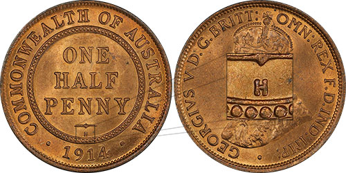 Half Penny 1914 H Australia