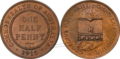 Half Penny 1915 H Australia