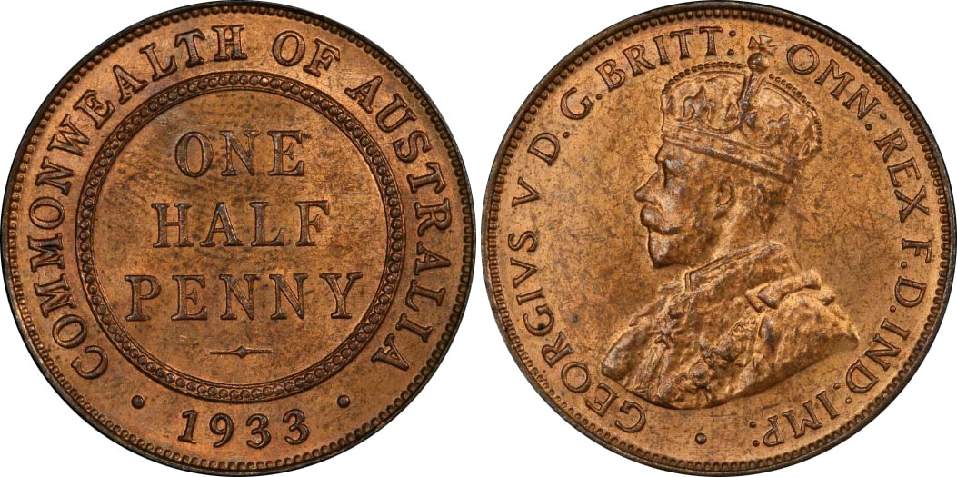 Half Penny 1933 - Australian coin