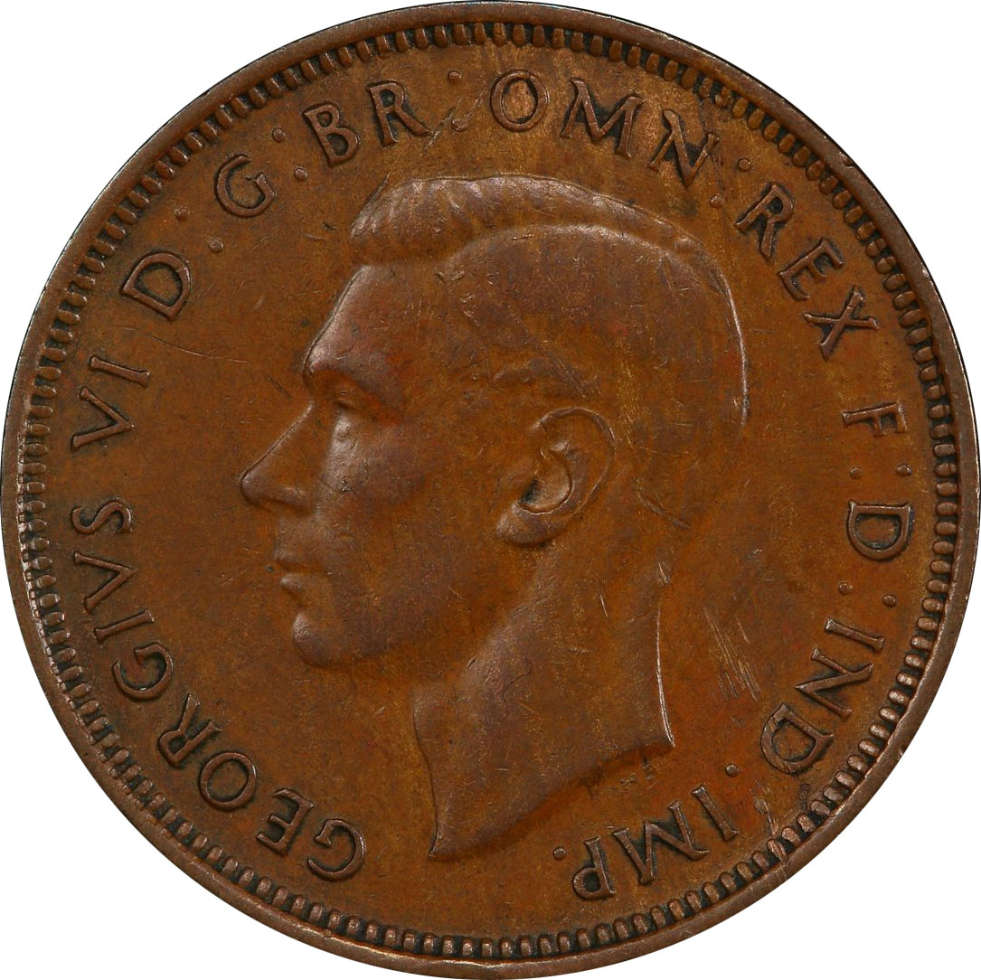 AU-50 - Half Penny - 1938 to 1952 - George VI