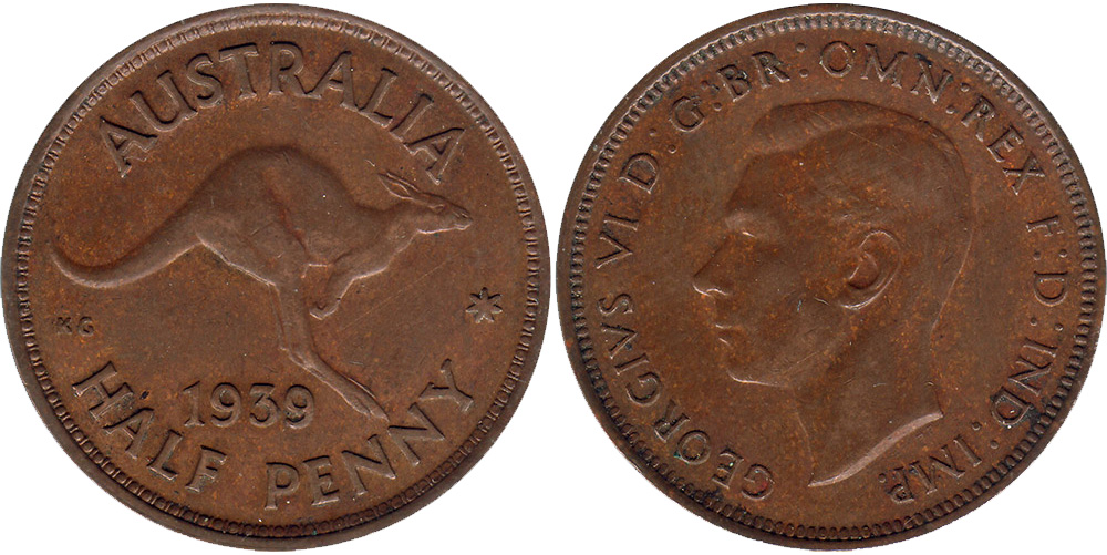 Half Penny 1938 - Kangaroo Reverse