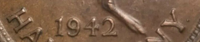 Half Penny 1942 Half penny dot - Perth Mint Pre-decimal coin