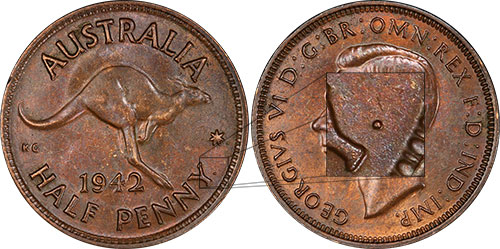 Half Penny 1942 Dot Australia
