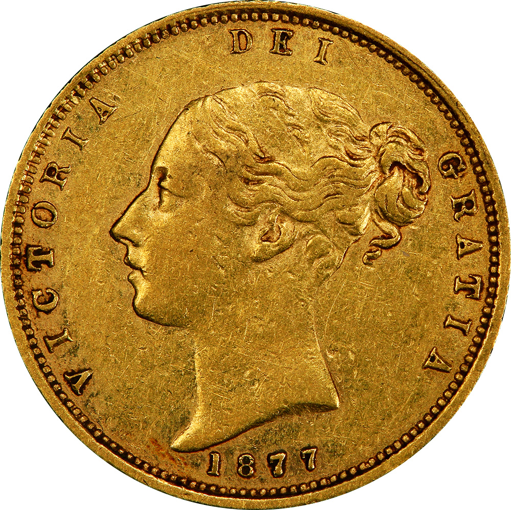 AU-50 - Half Sovereign - 1871 to 1887 - Young head - Victoria