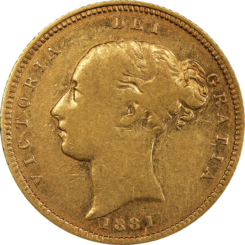 F-12 - Half Sovereign - 1871 to 1887 - Young head - Victoria
