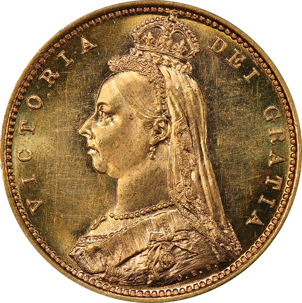 MS-60 - Half Sovereign - 1887 to 1893 - Jubilee head - Victoria
