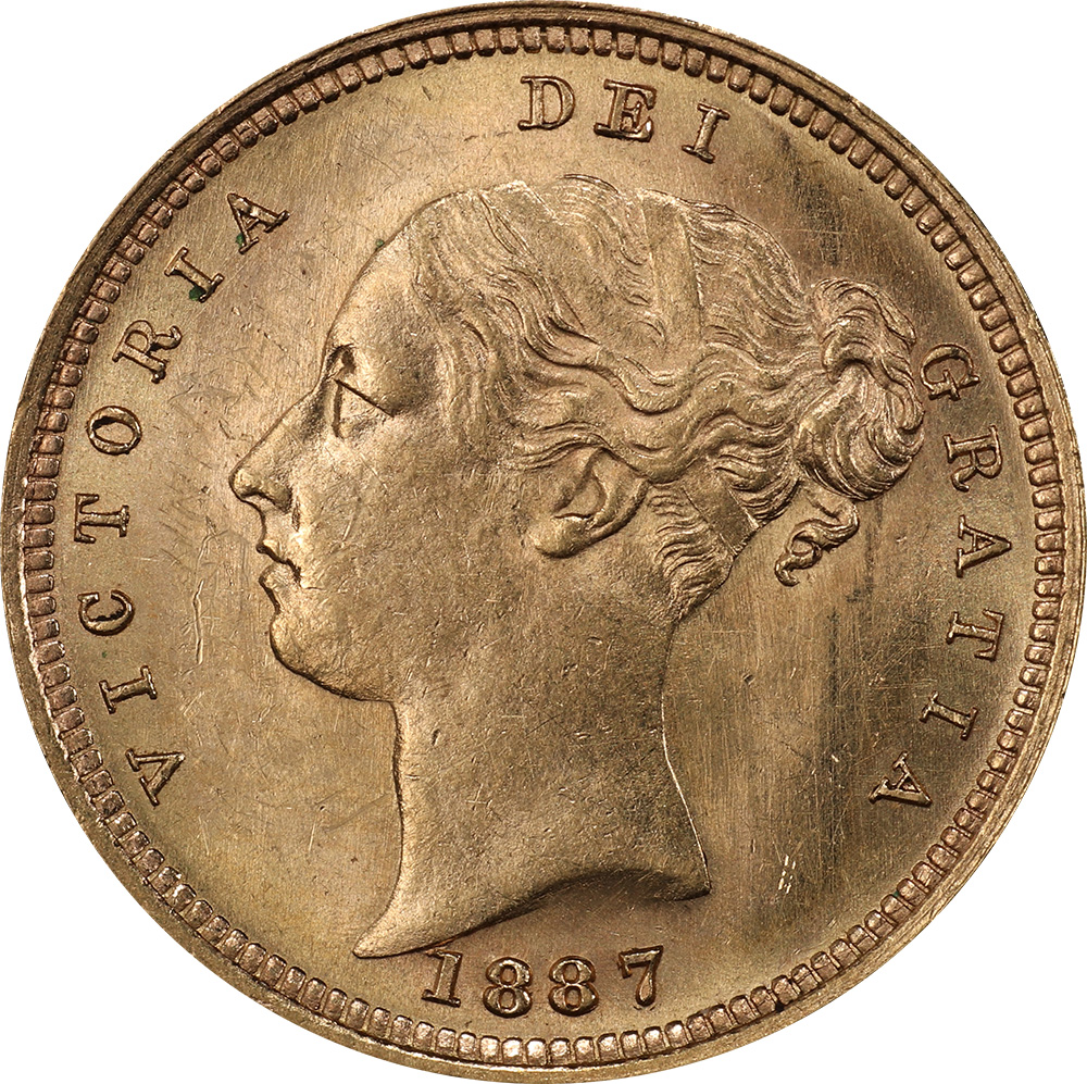 MS-60 - Half Sovereign - 1871 to 1887 - Young head - Victoria