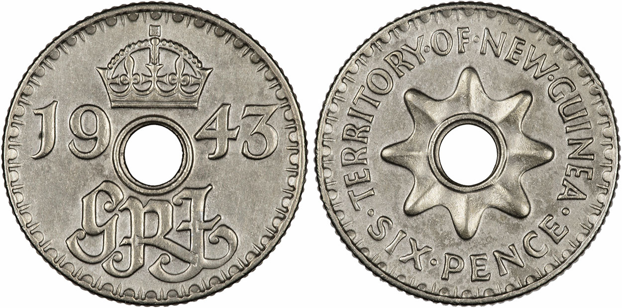 Sixpence 1935 - New Guinea coin