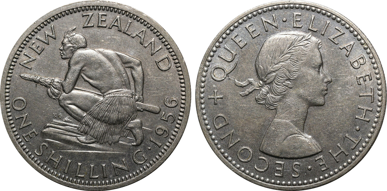 Shilling 1957 - New Zealand coin
