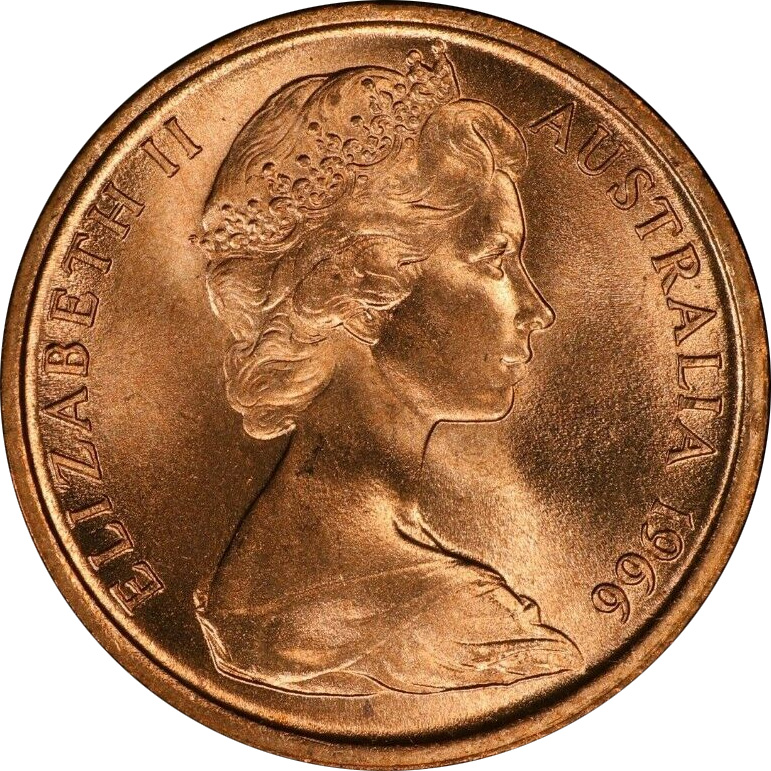 MS-60 - One cent - 1966 to 1984 - Elizabeth II