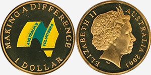 1 Dollar Australia Volunteers Coloured