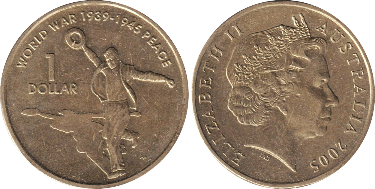 One dollar 2005 - End of WWII - 1 dollar - Decimal coin