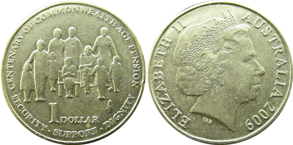 One dollar 2009 - Age Pension - 1 dollar - Decimal coin